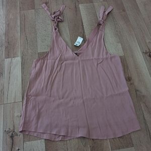 Express Mauve Strap Tie Tank Top Blouse